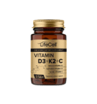 أقراص Lifecell D3 + K2 + C (60 قرصًا): لدعم نمو العظام والمناعة وصحة القلب!