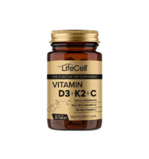 أقراص Lifecell D3 + K2 + C (60 قرصًا): لدعم نمو العظام والمناعة وصحة القلب!